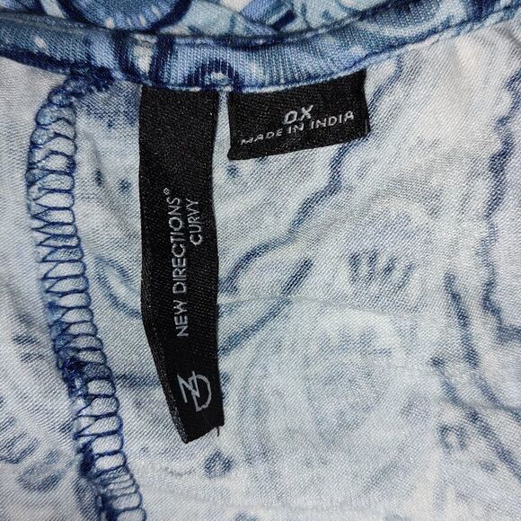 New Directions curvy long bell sleeve sharkbite style tunic top  Sz OX  (12W) - Picture 4 of 4